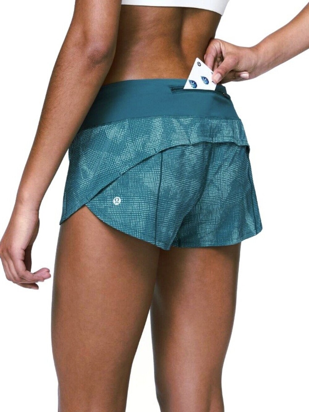 Lululemon Speed Up Short *2.5".Illusion Tidal Teal Bermuda Teal. Liner. Size 8.